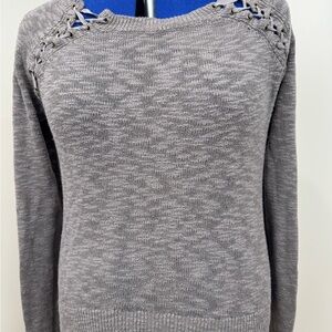 Maurices Charcoal Sweater with Eyelet Detail